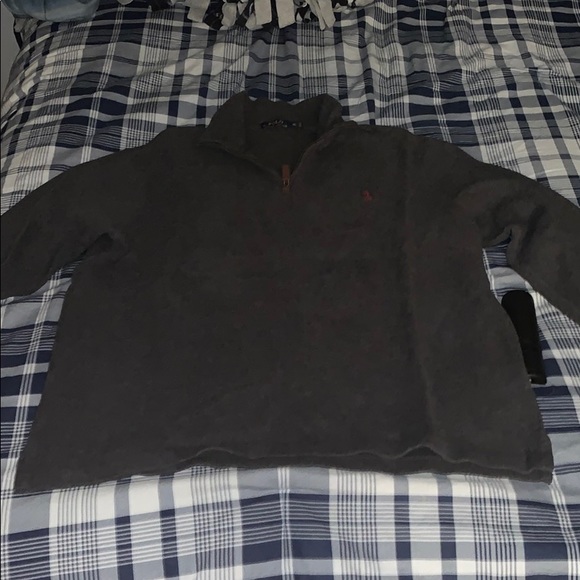Quarter zip Ralph Lauren Polo sweater dark grey - Picture 2 of 3